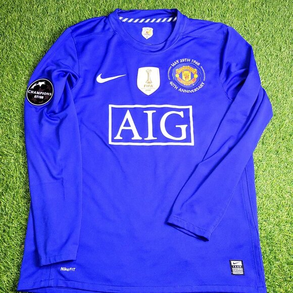 Cristiano Ronaldo Manchester United 2008 2009 Away Long Sleeve Soccer Jersey M - Picture 2 of 9